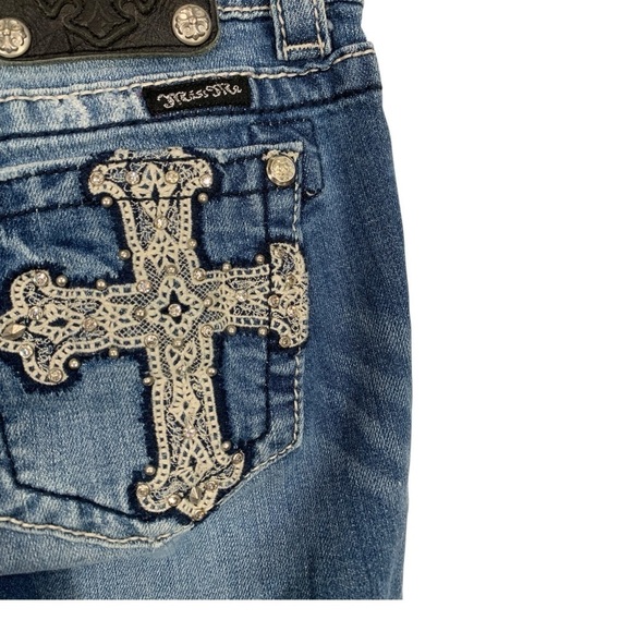 Miss Me Cross Embellished Boot Cut Jeans Size 27 - Picture 8 of 10